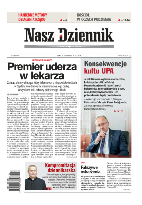 Nasz Dziennik, Piątek, 26 czerwca 2026, Nr 146 (8617)