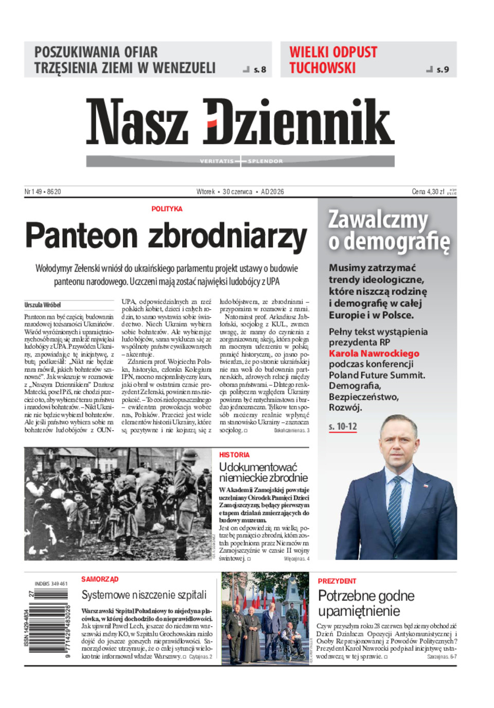 Nasz Dziennik, Wtorek, 30 czerwca 2026, Nr 149 (8620)