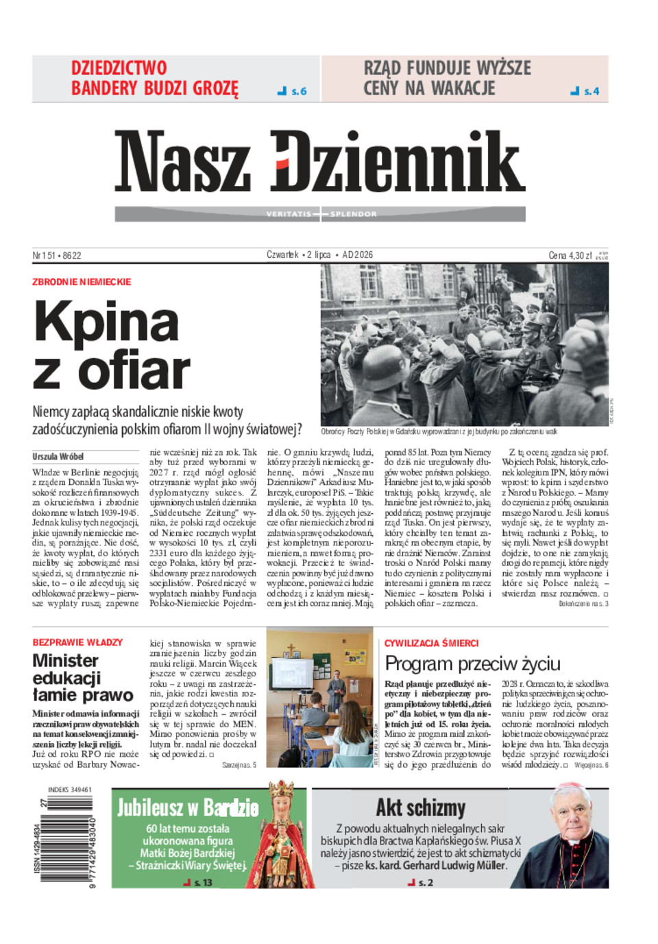 Nasz Dziennik, Czwartek, 2 lipca 2026, Nr 151 (8622)