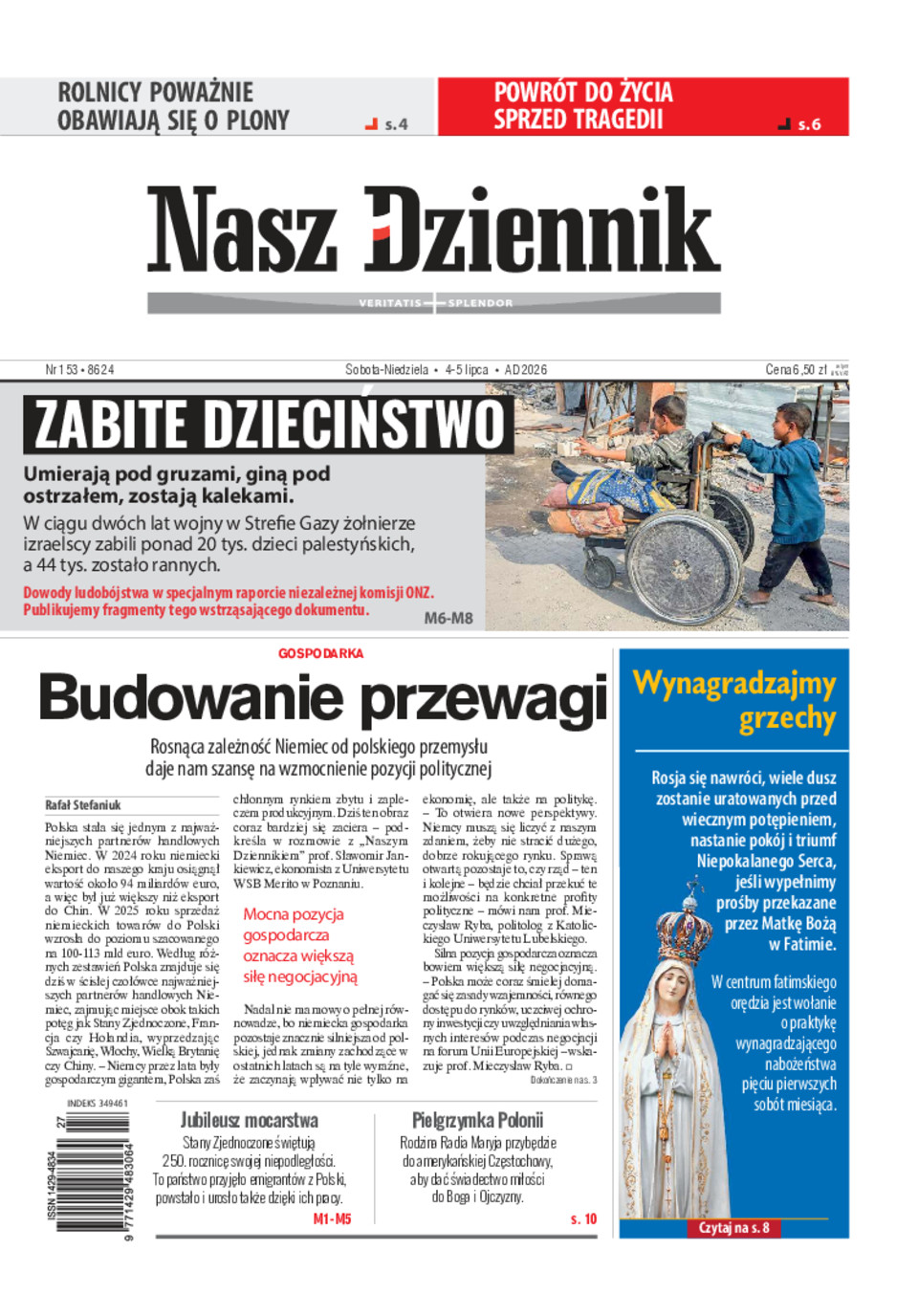 Nasz Dziennik, Sobota-Niedziela, 4-5 lipca 2026, Nr 153 (8624)