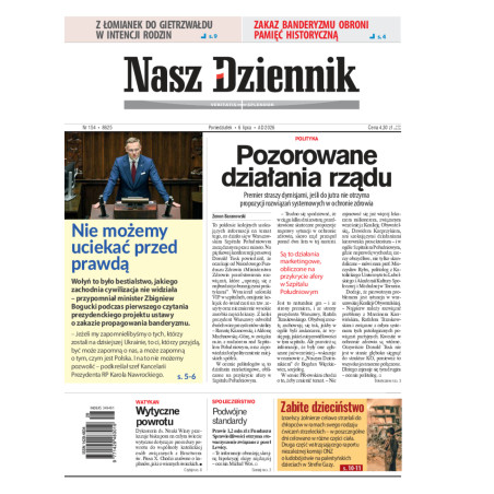 Nasz Dziennik, Poniedziałek, 6 lipca 2026, Nr 154 (8625)