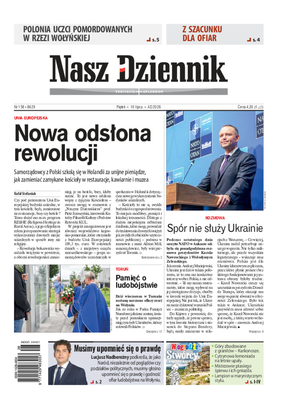 Nasz Dziennik, Piątek, 10 lipca 2026, Nr 158 (8629)