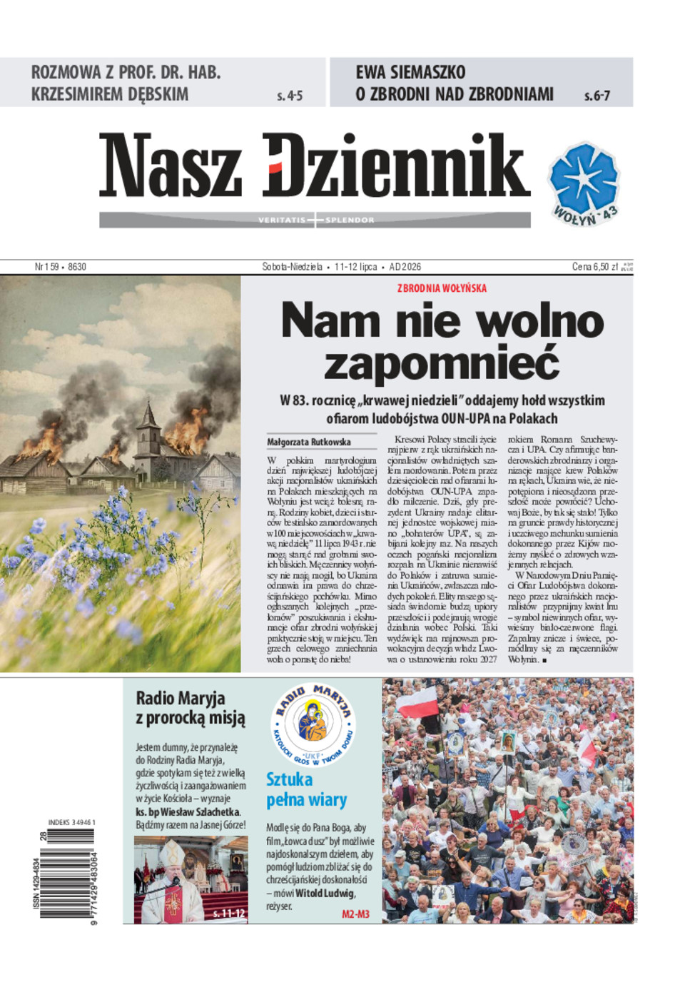 Nasz Dziennik, Sobota-Niedziela, 11-12 lipca, Nr 159 (8630)