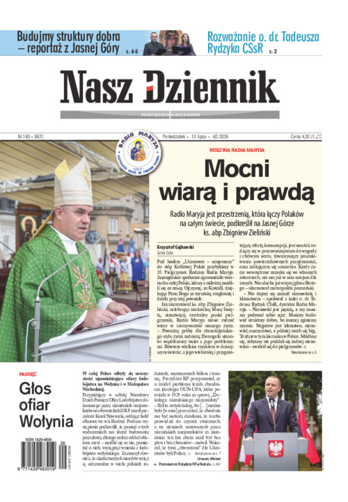 Nasz Dziennik, Poniedziałek, 13 lipca 2026, Nr...