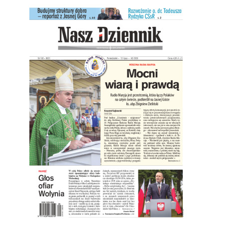 Nasz Dziennik, Poniedziałek, 13 lipca 2026, Nr 160 (8631)