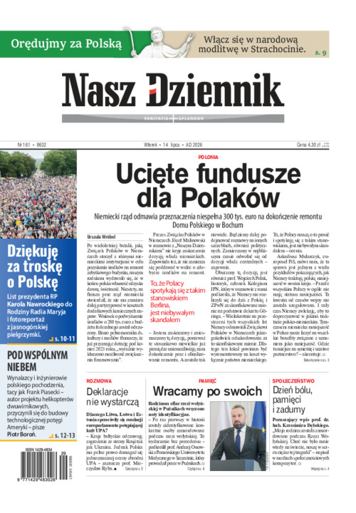 Nasz Dziennik, Wtorek, 14  lipca 2026, Nr 161...