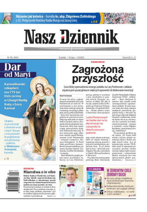 Nasz Dziennik, Czwartek, 16 lipca 2026, Nr 163...