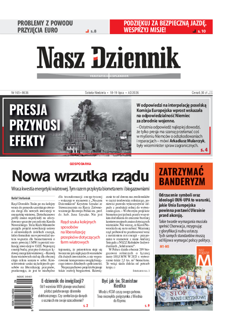 Nasz Dziennik, Sobota-Niedziela, 18-19 lipca 2026, Nr 165 (8636)