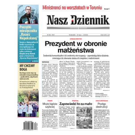 Nasz Dziennik, Poniedziałek, 20 lipca 2026, Nr 166 (8637)
