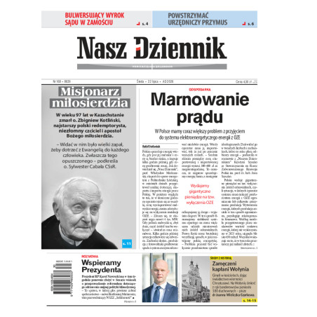 Nasz Dziennik, Środa, 22 lipca 2026, Nr 168 (8639)