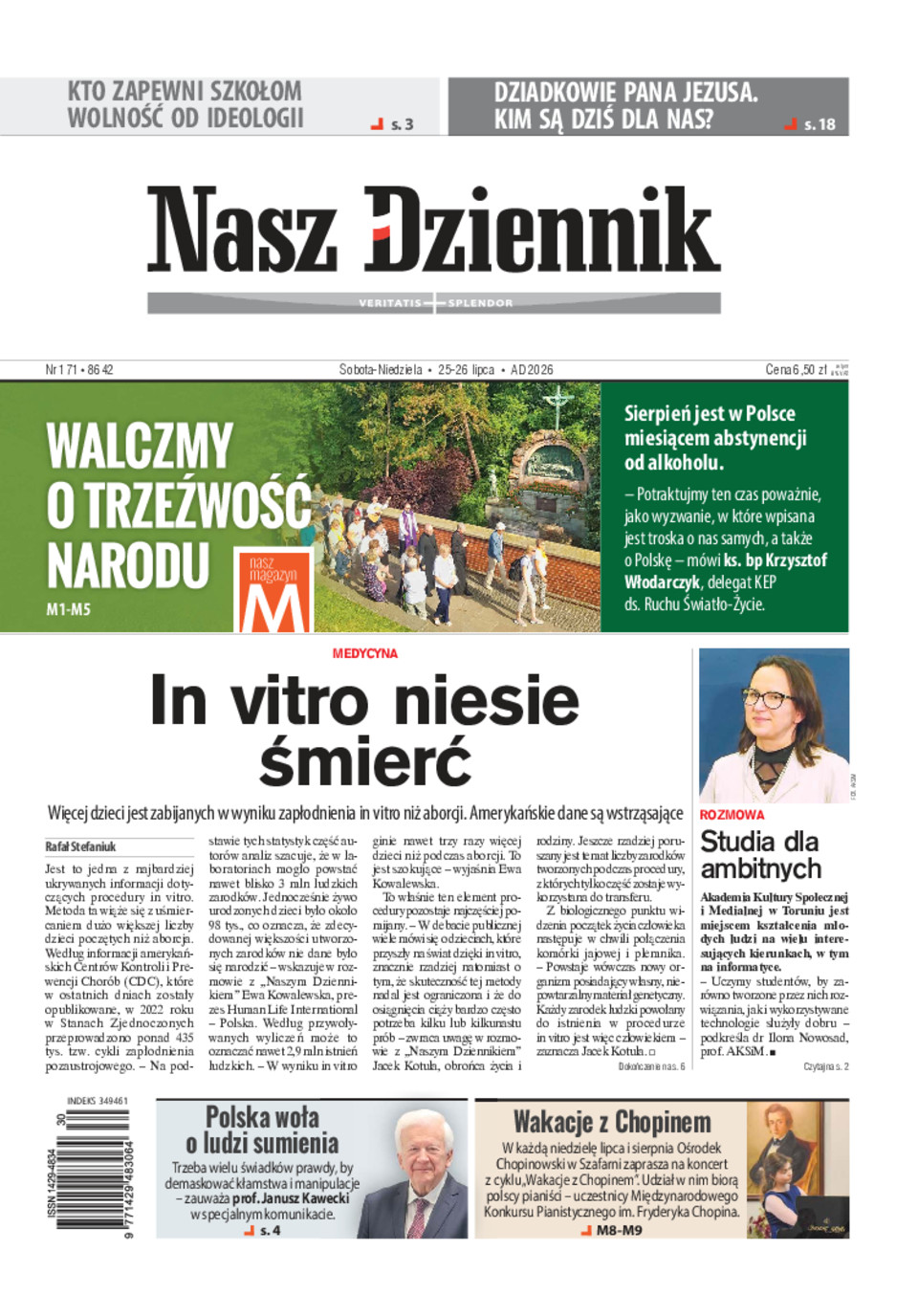 Nasz Dziennik, Sobota-Niedziela, 25-26 lipca 2026, Nr 171 (8642)