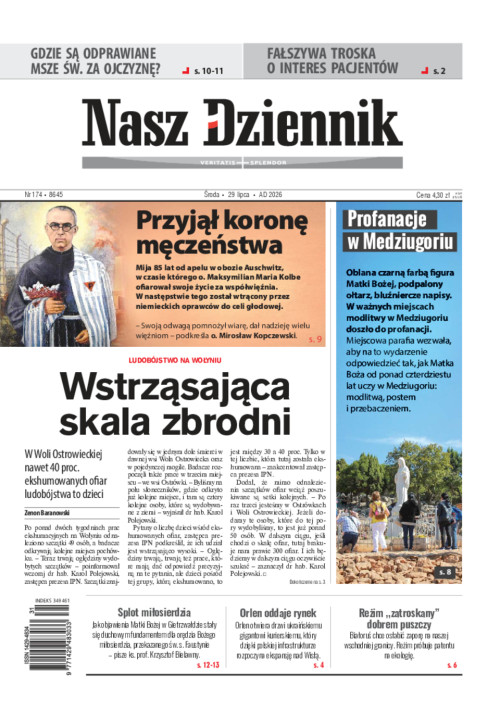 Nasz Dziennik, Środa, 29 lipca 2026, Nr 174 (8645)