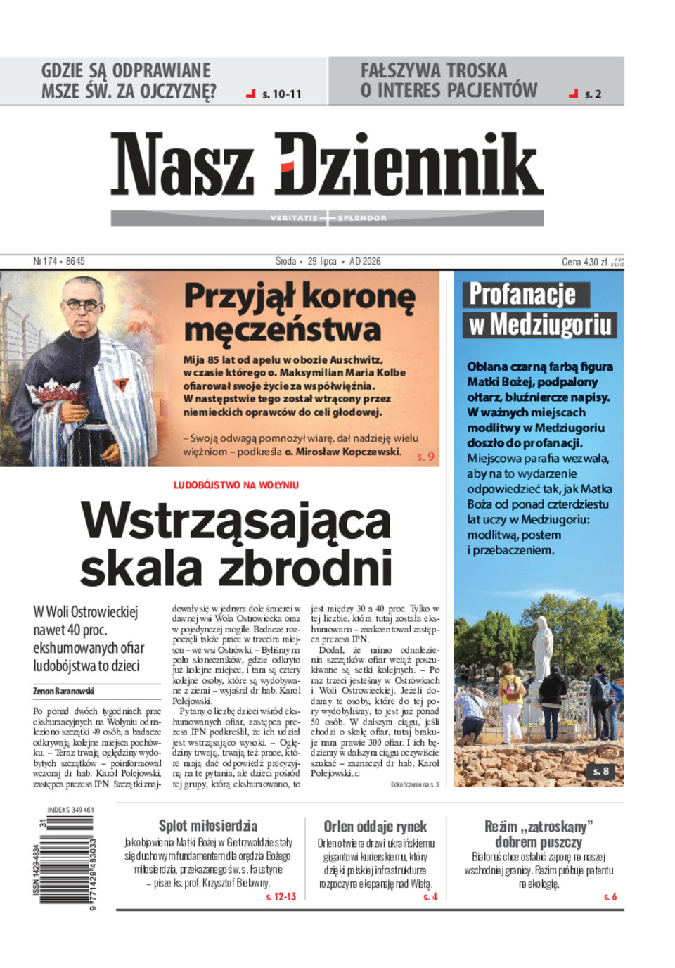 Nasz Dziennik, Środa, 29 lipca 2026, Nr 174 (8645)