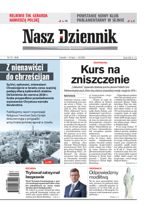 Nasz Dziennik, Czwartek, 30 lipca 2026, Nr 175 (8646)