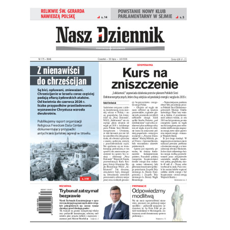 Nasz Dziennik, Czwartek, 30 lipca 2026, Nr 175 (8646)