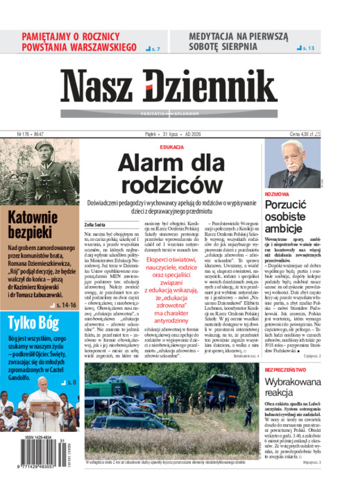 Nasz Dziennik, Piątek, 31 lipca 2026, Nr 176...