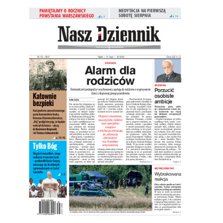 Nasz Dziennik, Piątek, 31 lipca 2026, Nr 176 (8647)