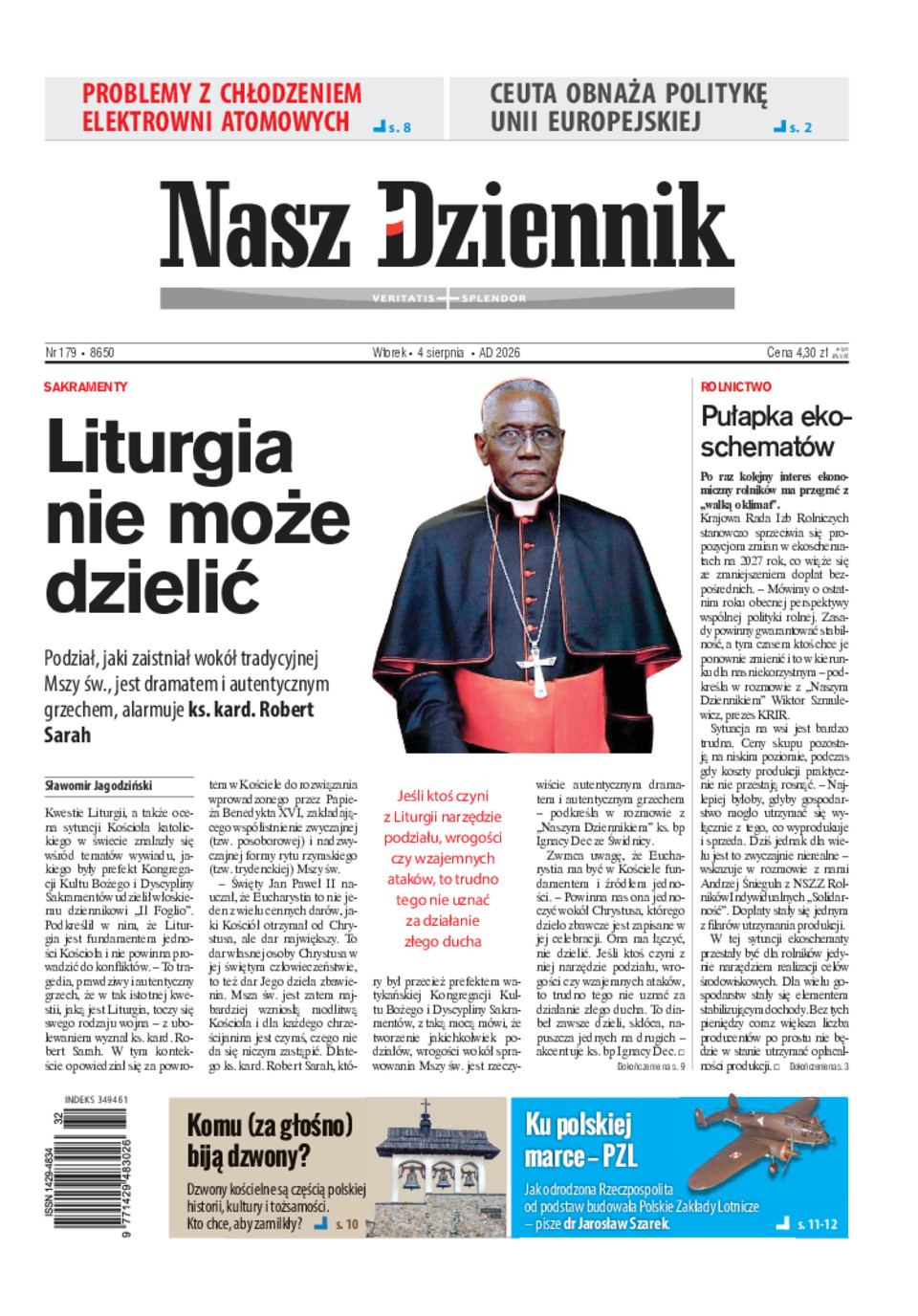 Nasz Dziennik, Wtorek, 4 sierpnia 2026, Nr 179 (8650)