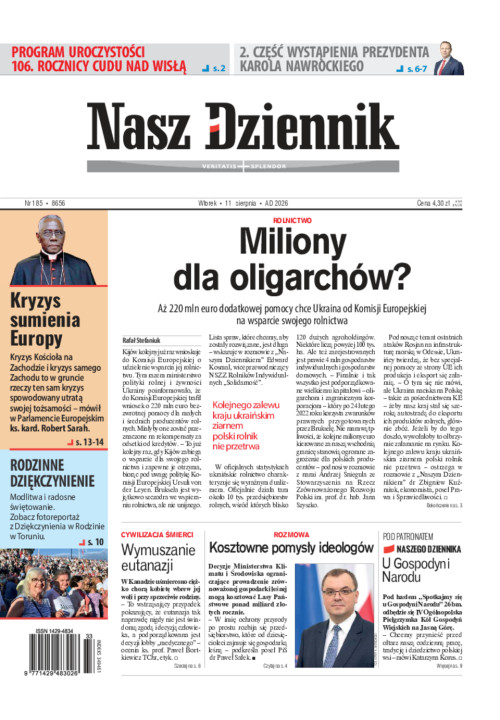 Nasz Dziennik, Wtorek, 11  sierpnia 2026, Nr...
