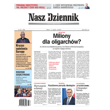 Nasz Dziennik, Wtorek, 11  sierpnia 2026, Nr 185 (8656)