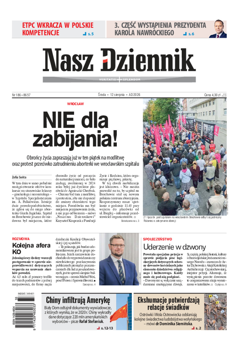 Nasz Dziennik, Środa, 12 sierpnia 2026, Nr 186 (8657)
