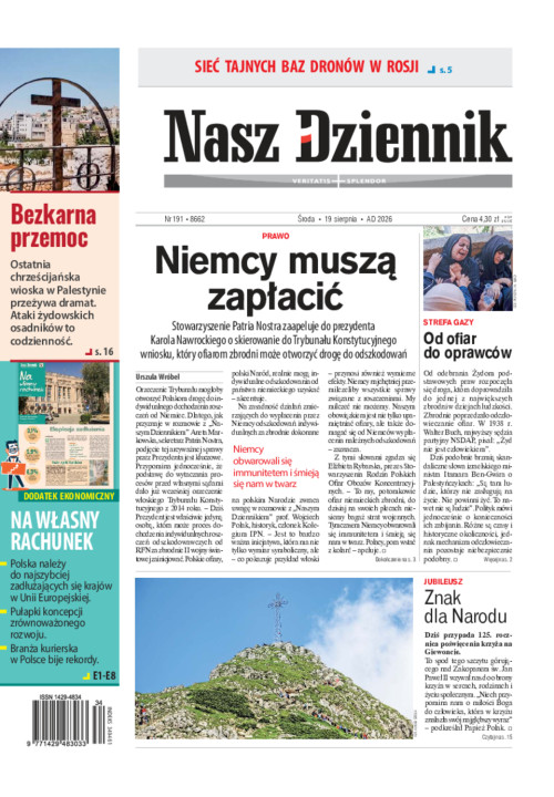 Nasz Dziennik, Środa, 19 sierpnia 2026, Nr 191...