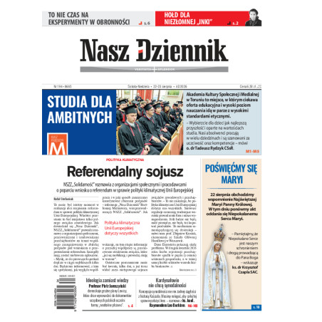 Nasz Dziennik, Sobota-Niedziela, 22-23 sierpnia 2026, Nr 194 (8665)