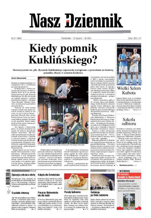 Nasz Dziennik z dnia 27.01.2014 wydanie PDF