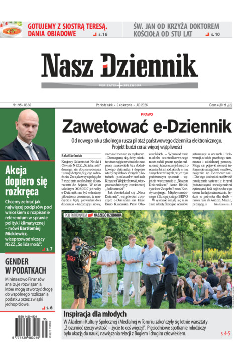 Nasz Dziennik, Poniedziałek, 24 sierpnia 2026,...