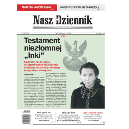 Nasz Dziennik, Piątek, 28 sierpnia 2026, Nr 199 (8670)