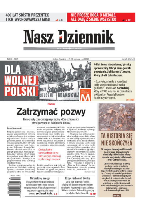 Nasz Dziennik, Sobota-Niedziela, 29-30 sierpnia...