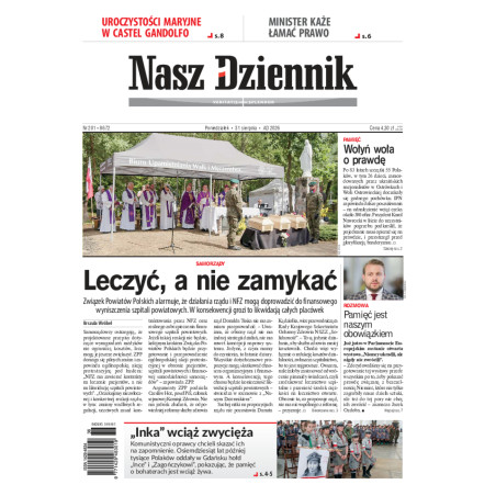 Nasz Dziennik, Poniedziałek, 31 sierpnia 2026, Nr 201 (8672)