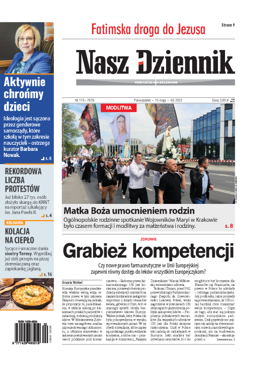   Poniedziałek, 15 maja 2023, Nr 110 (7678)