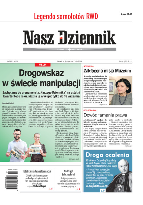 Nasz Dziennik, Wtorek, 8 września 2026, Nr 208...
