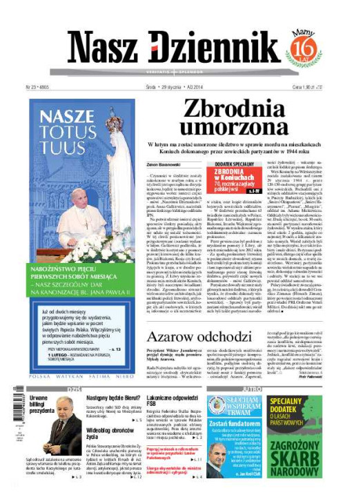 Nasz Dziennik z dnia 29.01.2014 wydanie PDF