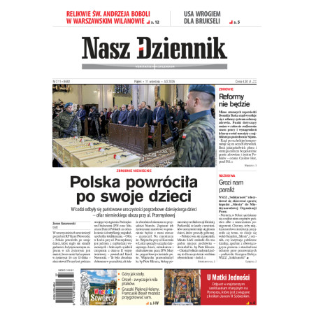 Nasz Dziennik, Piątek, 11 września 2026, Nr 211 (8682)