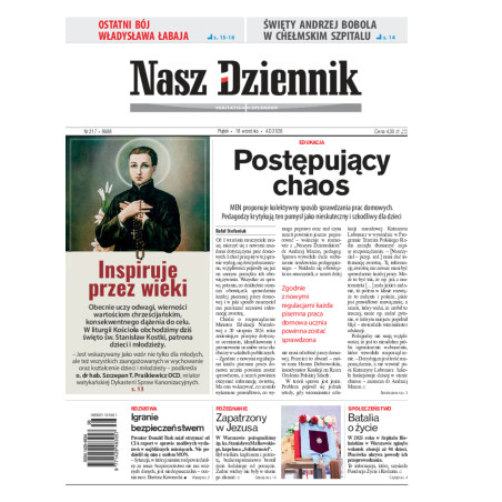 Nasz Dziennik, Piątek, 18 września 2026, Nr 217 (8688)