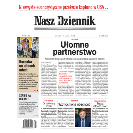 Nasz Dziennik, Poniedziałek, 21  września 2026, Nr 219 (8690)
