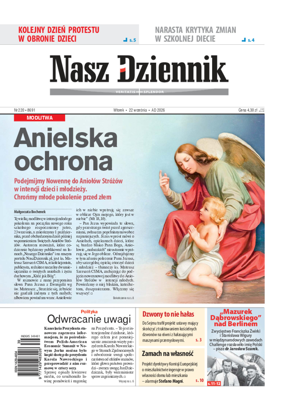 Nasz Dziennik, Wtorek, 22 września 2026, Nr 220 (8691)
