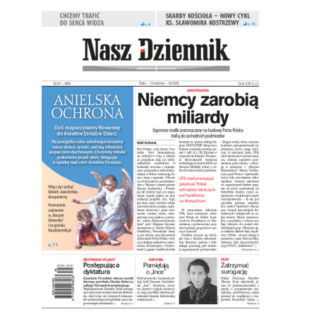 Nasz Dziennik, Środa, 23 września 2026, Nr 221 (8692)