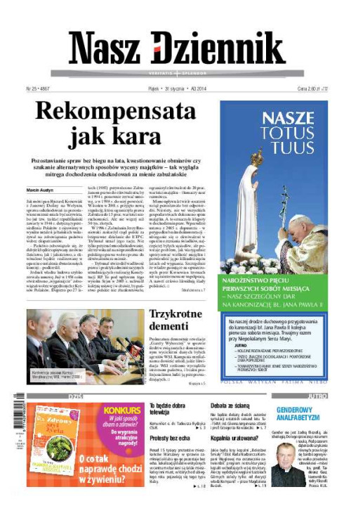 Nasz Dziennik z dnia 31.01.2014 wydanie PDF
