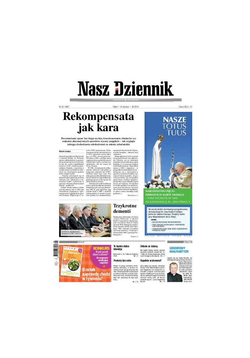 Nasz Dziennik z dnia 31.01.2014 wydanie PDF