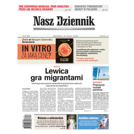 Nasz Dziennik, Sobota-Niedziela, 26-27 września 2026, Nr 224 (8695)