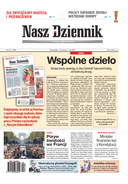 Nasz Dziennik, Poniedziałek, 28 września 2026,...