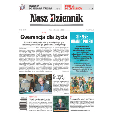 Nasz Dziennik, Wtorek, 29 września 2026, Nr 226 (8697)