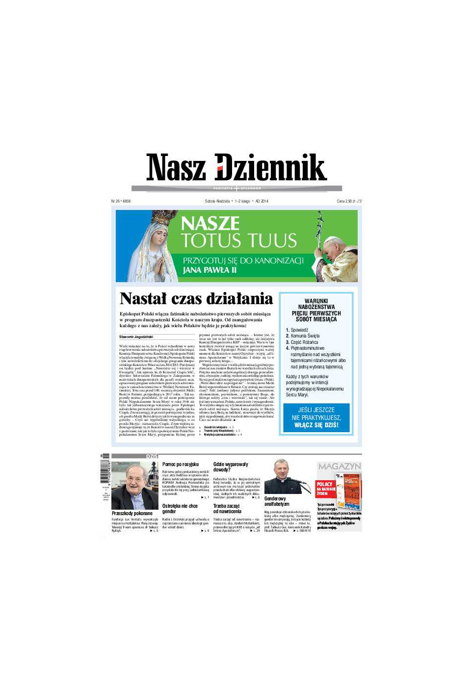 Nasz Dziennik z dnia 01.02.2014 wydanie PDF