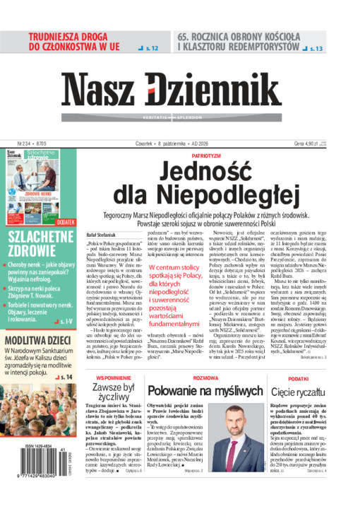 Nasz Dziennik, Czwartek, 8  października 2026,...