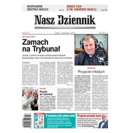 Nasz Dziennik, Czwartek, 15 października 2026, Nr 240 (8711)