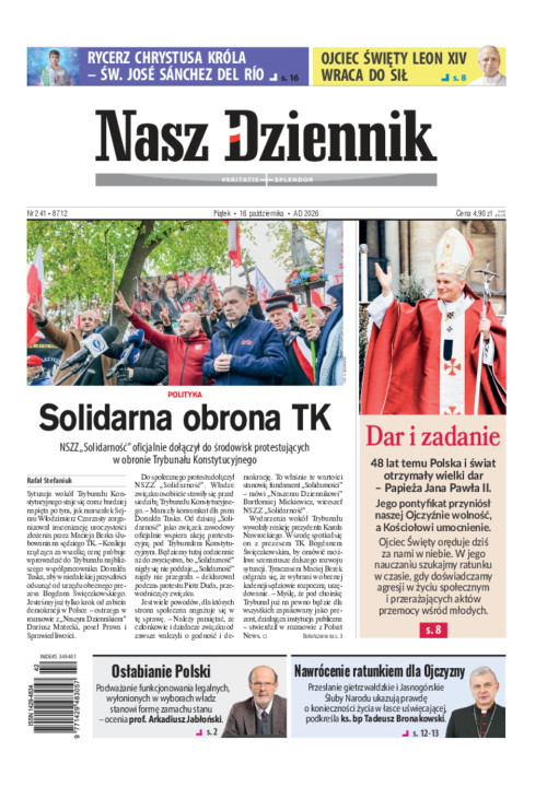Nasz Dziennik, Piątek, 16 października 2026, Nr...