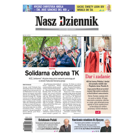 Nasz Dziennik, Piątek, 16 października 2026, Nr 241 (8712)